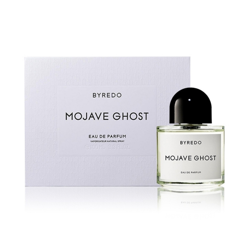 Thiết kế chai Byredo Mojave Ghost EDP – Chai thủy tinh trong suốt với nắp đen sang trọng